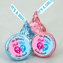 Pink or Blue Balloons "It's A Girl/Boy" Plume Hershey's Kisses (Set of 100)