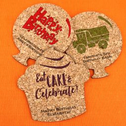 Kids Birthday Theme Shaped Cork Coaster