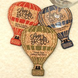 Personalized Hot Air Balloon Cork Coaster