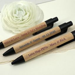 Personalized Eco-Friendly Pen Favors - Black