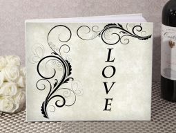 Love Damask guest book