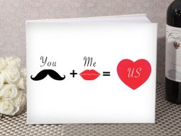 You + Me = love guest book