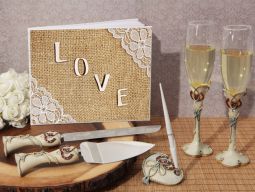 Rustic love wedding accessory set