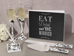 Eat, Drink and be married wedding accessory set