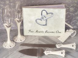 Classic Two Hearts become one wedding accessory set