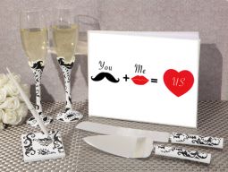 You and Me equals love wedding accessory set