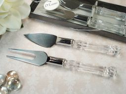 2 Pc Cheese set with crystalline hande