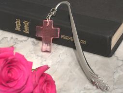 Blessed events Pink Cross bookmark