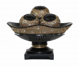 Iris Collection Four Piece Bowl With Three Orbs Set