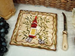 Cheese Board with Knife Tuscan Harvest Design