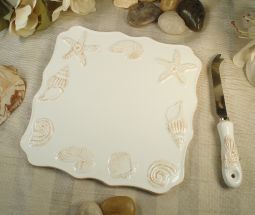Beach Design Cheese Board With Knife
