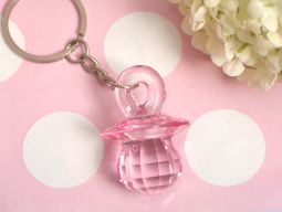 Pink pacifier keychain