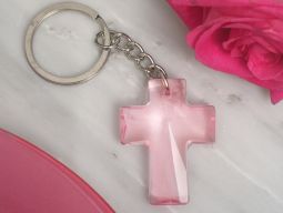 Blessed events Pink Cross keychain