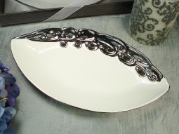 Silver White Collection Tear Drop Platter