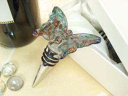 Multi Color Murano Butterfly Bottle Stopper