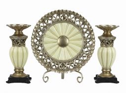Juliana Collection Four Piece Charger, Stand And Two Candlestick Set