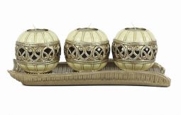 D'Lusso Designs Juliana Collection Four Piece Tray With Three Orb Set