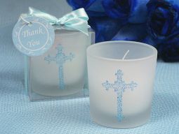 "Blessed Events" Cross design candle holder