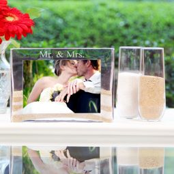 Mr. & Mrs. Sand Ceremony Photo Vase Unity Set