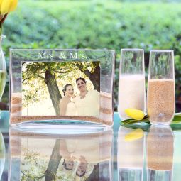 Mrs. & Mrs. Sand Ceremony Photo Vase Unity Set
