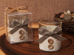 Rustic Burlap design candle holder