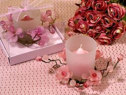 Elegant Frosted Pink Glass Flower Candle Holder Out Of stock untill  11-30