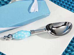 Murano Ice cream scoop blue and white dot handle