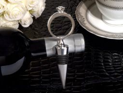 Bling a diamond ring silver wine stopper