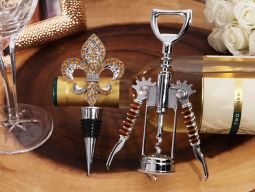 Signature collection Fleur de lis Bottle opener and stopper set