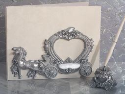 Elegant Silver Wedding coach 3 pc accessory set