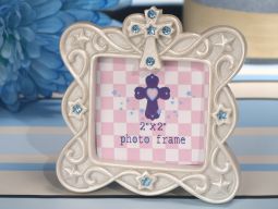 Blessed events Cross design photo frame