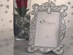 Blessed events Cross design photo frame