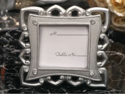 Stylish silver place card frame favor