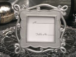 Elegant silver place card frame favor