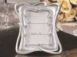 Modern silver place card frame