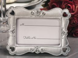 Stylish silver hearts photo frame favor