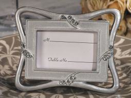 Contemporary silver place card frame favor