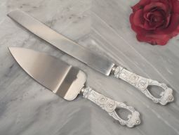 Elegant Rose collection Cake and Knife set