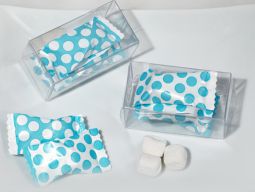 Mint Candy Favors with Pvc Gift Box Blue Dot Design