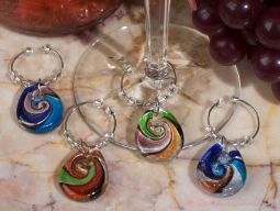 Murano art deco collection teardrop design wine charms