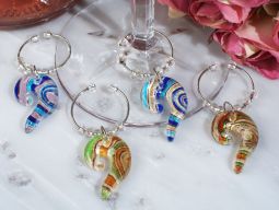 Murano art deco collection swirl design wine charms