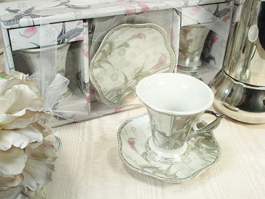 2 Cup 2 saucer cupid cup PVC box Pink Calli 2 Cup 2 saucer cupid cup PVC box Pink Calli