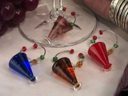 Murano art collection Martini design wine charms set