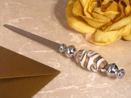 Chic Murano art golden swirls letter opener