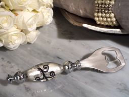 Damask design Murano art silver bottle opener