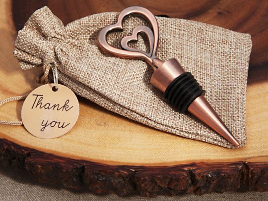 Copper vintage two hearts become one bottle stopper Copper vintage two hearts become one bottle stopper