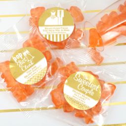 Matallic Foil Gummy Bear Favors - Champagne Flavor