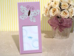 Butterfly design pink photo frame