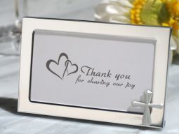 Cross accented Metal photo frame favor Out of stock untill 12/30