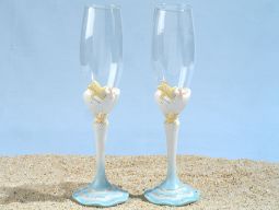 Starfish beach theme Toasting glasses set